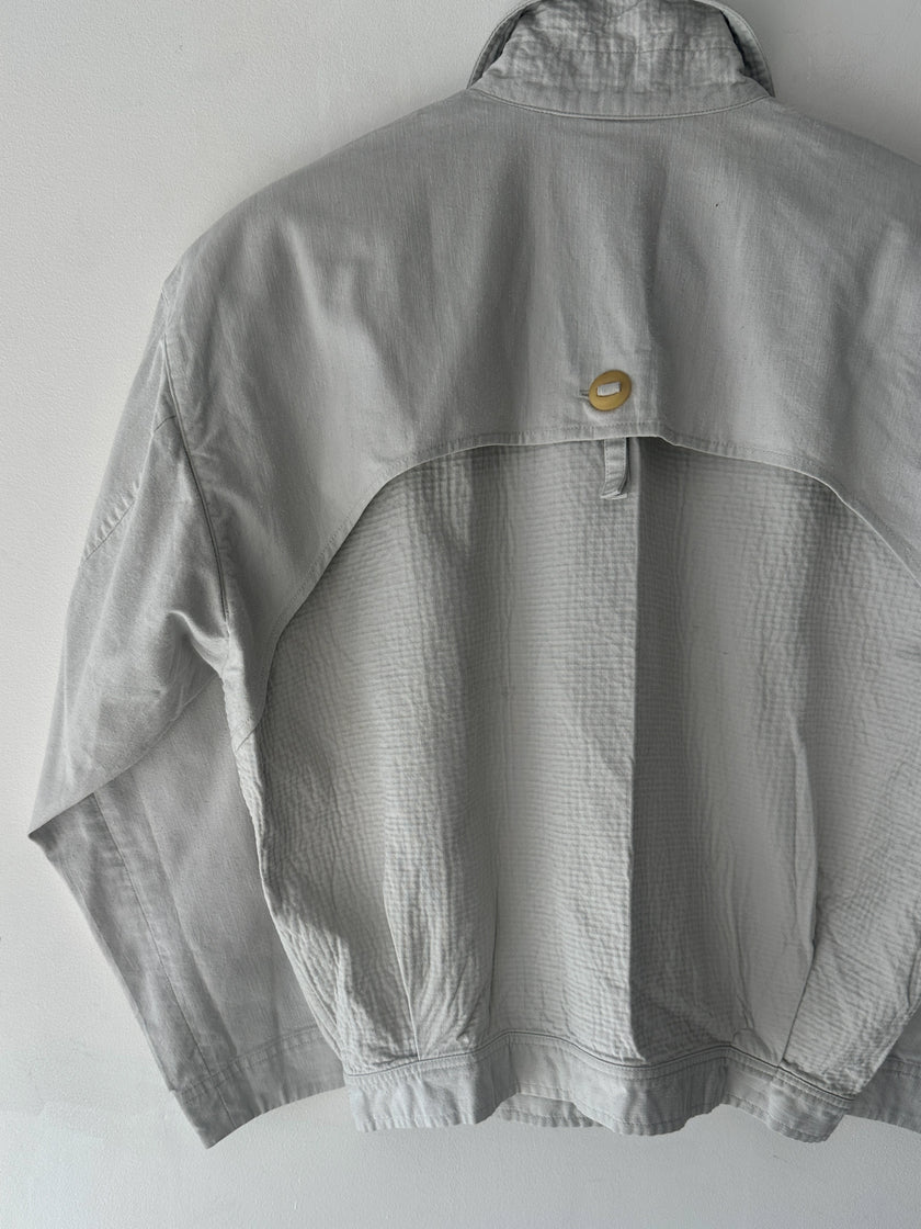 ISSEY MIYAKE - 1980s TEXTURED COTTON BOMBER JACKET