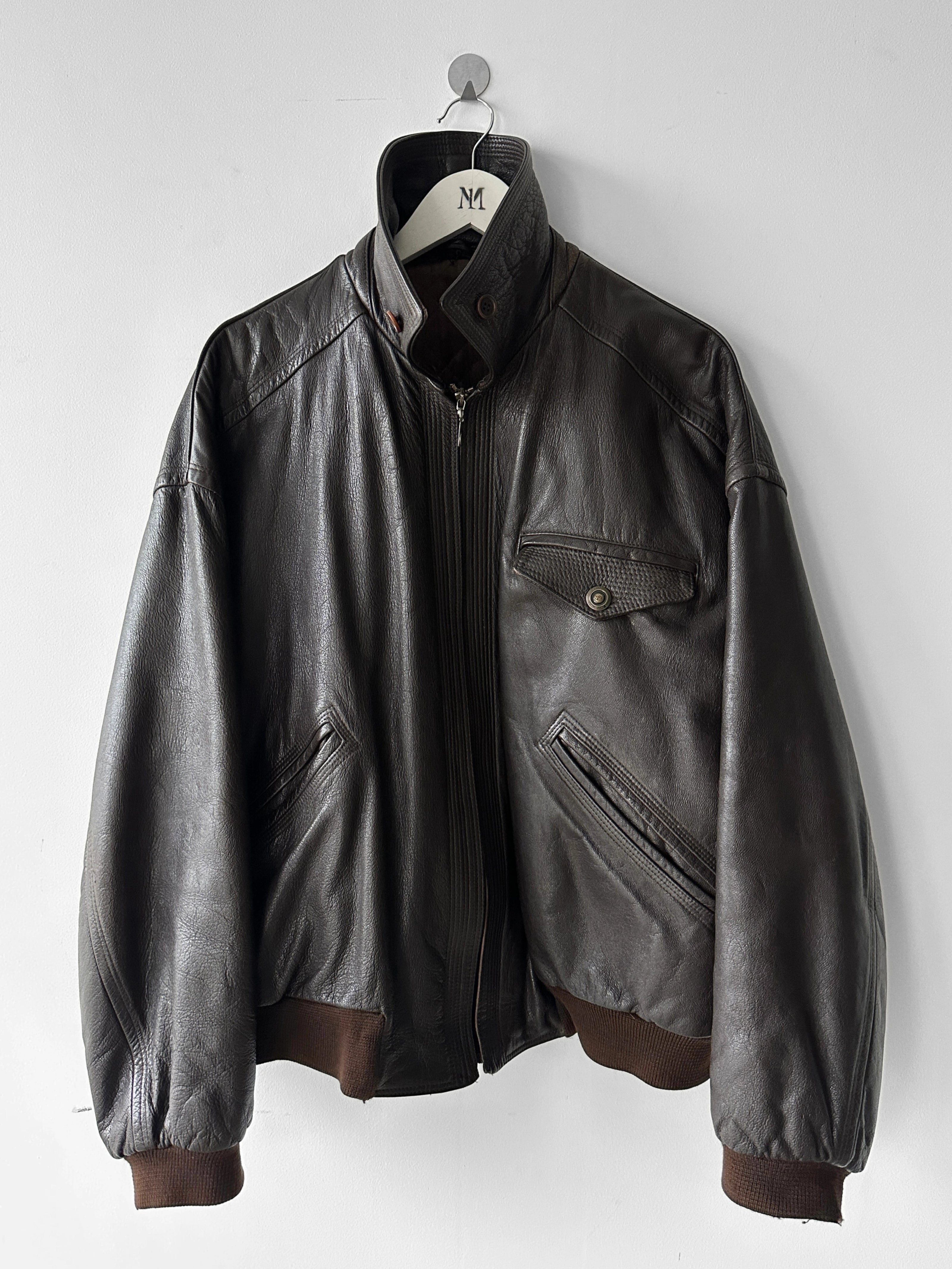 VERSACE - 1990S LEATHER BOMBER JACKET