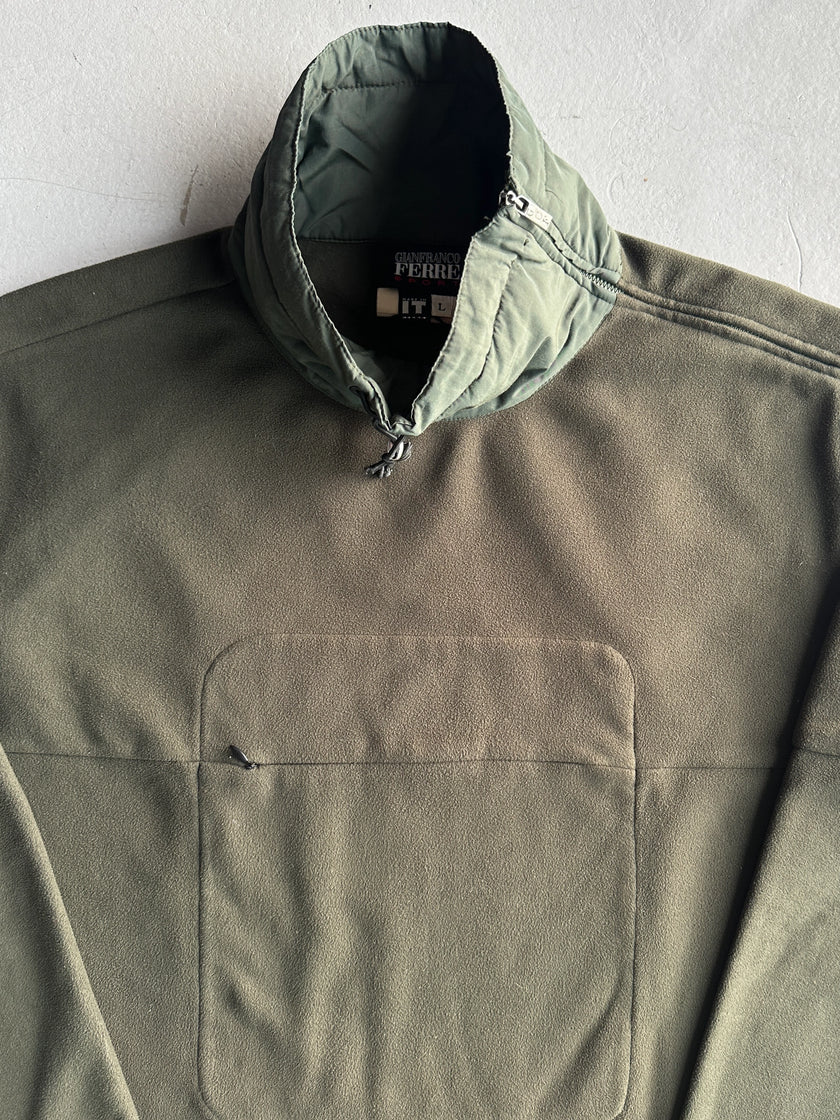 GIANFRANCO FERRÉ SPORT - 1990s SAMPLE FLEECE WITH CONTRASTING NYLON COLLAR