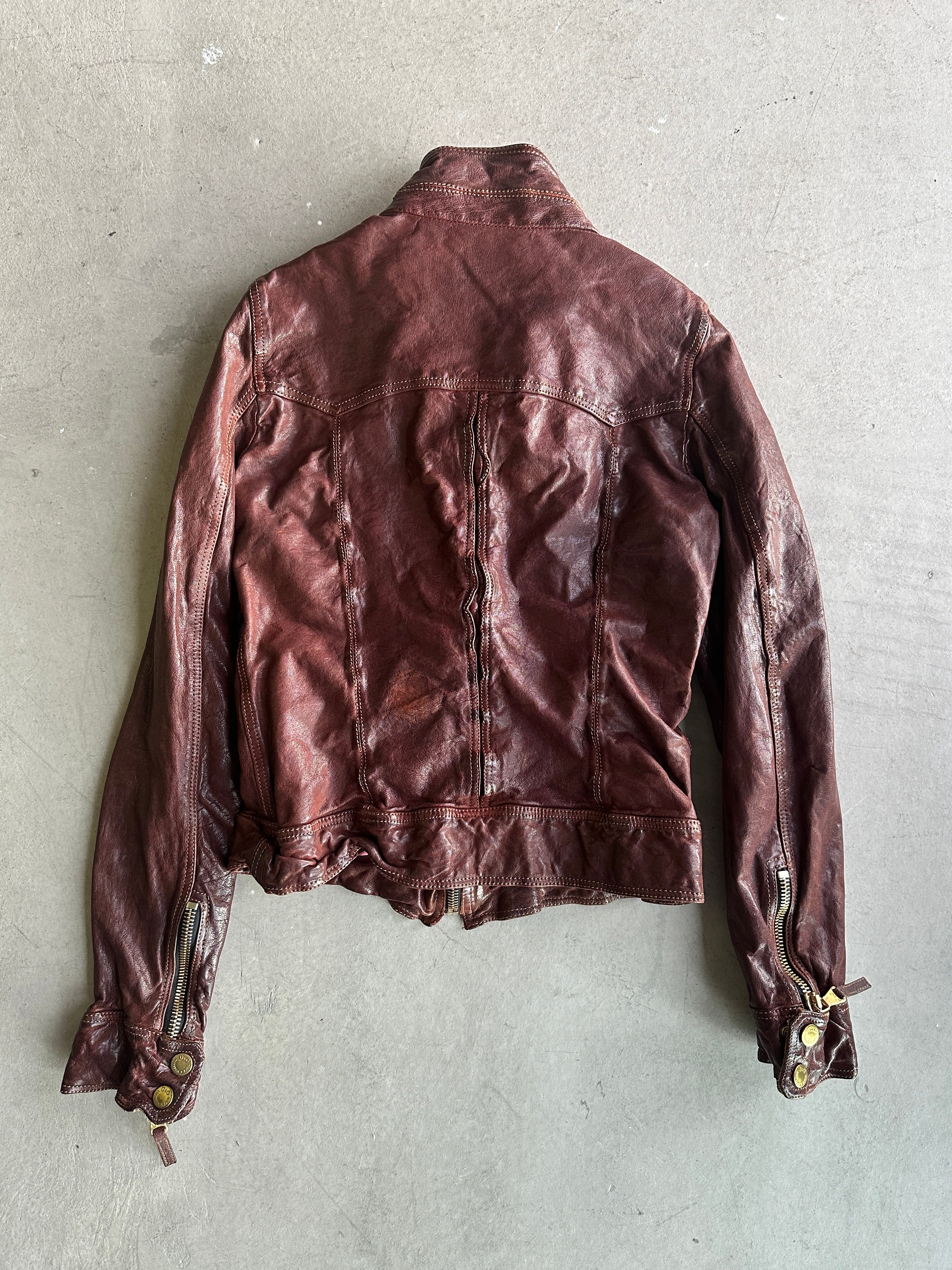 DOLCE & GABBANA - 1990s LEATHER BIKER JACKET