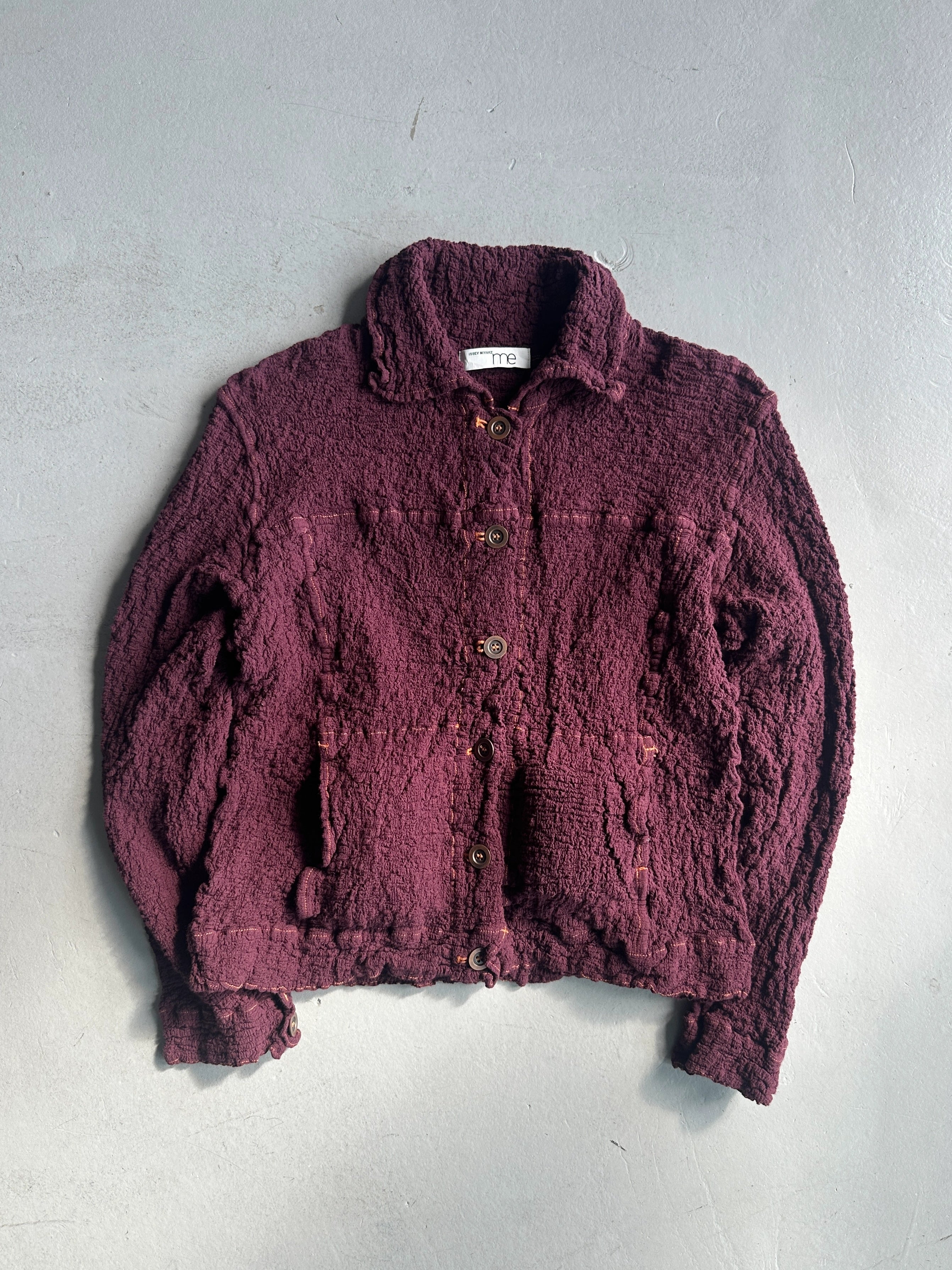 ISSEY MIYAKE ME - 2000s RUCHED JACKET WITH CONTRASTING SEAMS