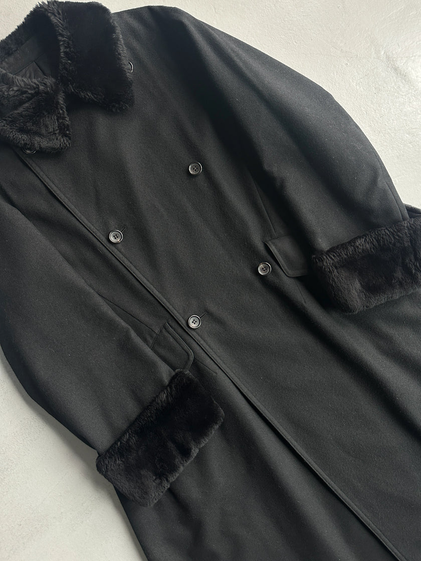 YOHJI YAMAMOTO NOIR - A/W 1996 DOUBLE BREASTED LONG FUR COAT