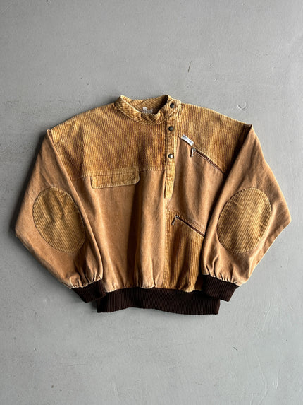 FRENCH LABEL 1990s BOXY FIT JUMPER WITH CORDUROY DETAILS