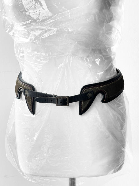 DRIES VAN NOTEN - F/W 2002 PONY HAIR LEATHER BELT