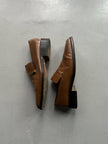 GUCCI - 1990s SQUARE TOE LEATHER LOAFERS