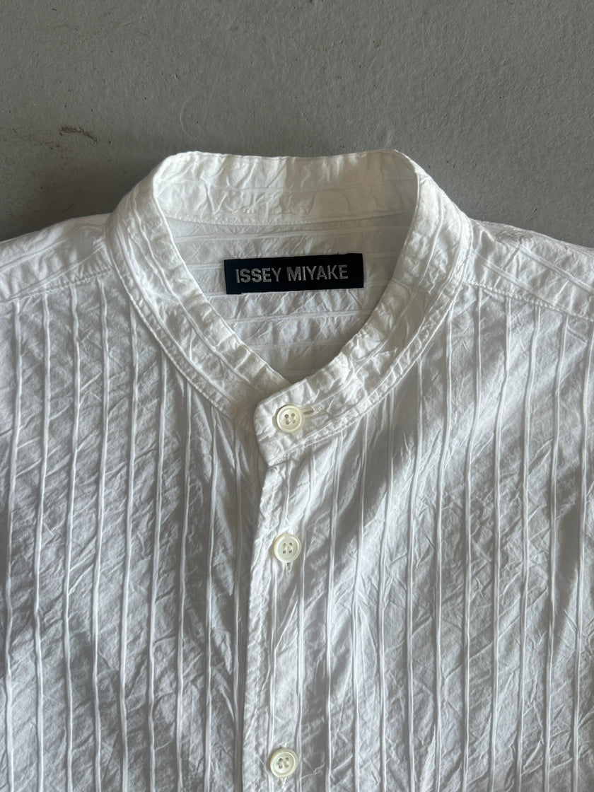 ISSEY MIYAKE MEN - S/S 2005 MANDARIN COLLAR CRINKLED SHIRT