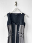 JOHN RICHMOND - 2000s PANELLED DRESS WITH LACING DETAILS AT WAIST