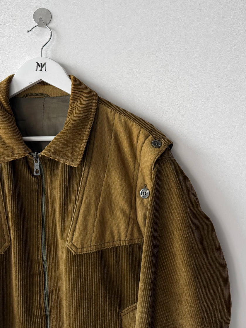 ITALIAN LABEL 1980s 2 IN 1 CORDUROY JACKET GILET WITH REMOVABLE SLEEVE