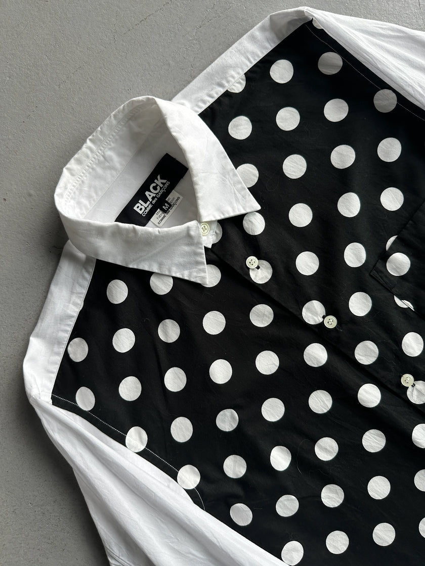 COMME DES GARÇONS BLACK - S/S 2011 POLKA DOTS FRONT PANEL LONG SLEEVE SHIRT