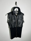DOLCE & GABBANA - S/S 2003 2 IN 1 LEATHER JACKET WITH PANELED WAIST AND ZIP OFF SLEEVE