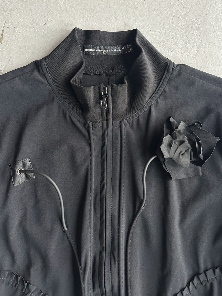 MARITHÉ + FRANÇOIS GIRBAUD - 2000s 3D FLOWER APPLIQUÉS ZIPPED JACKET