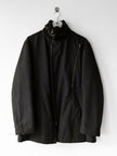 DANIELE ALESSANDRINI - 2000s RIBBED KNIT BELTED NECK COLLAR TECHNICAL JACKET WITH ASYMMETRICAL ZIP FRONT