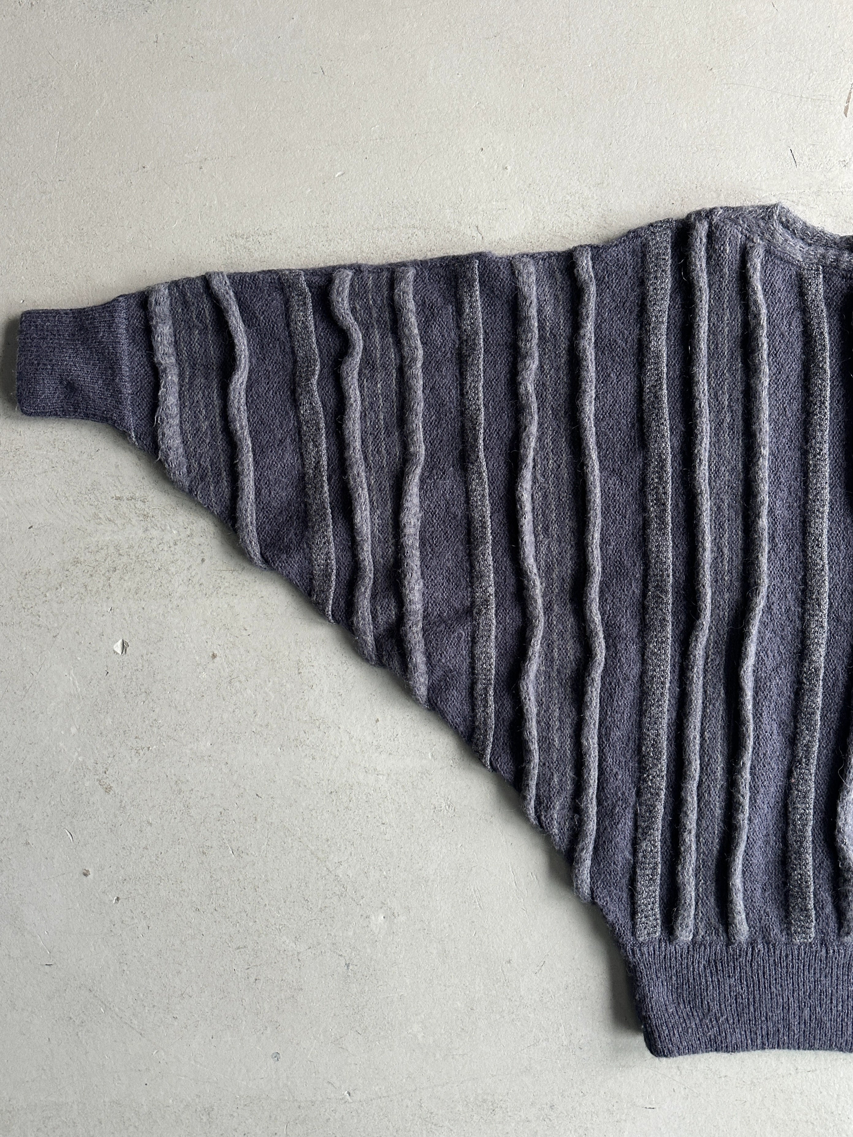 ISSEY MIYAKE - 1980s 3D BATWING SLEEVE KNIT JUMPER