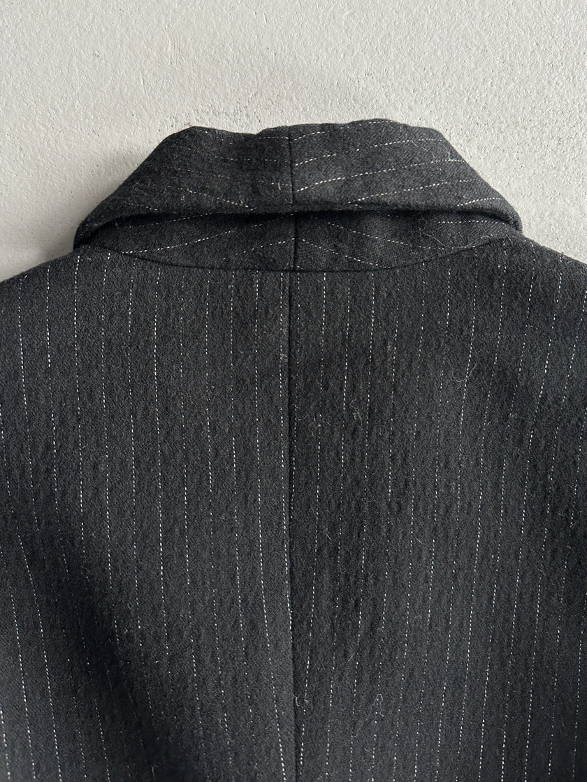 JUST CAVALLI - 1990s PINSTRIPED BLAZER WITH DENIM DETAILS