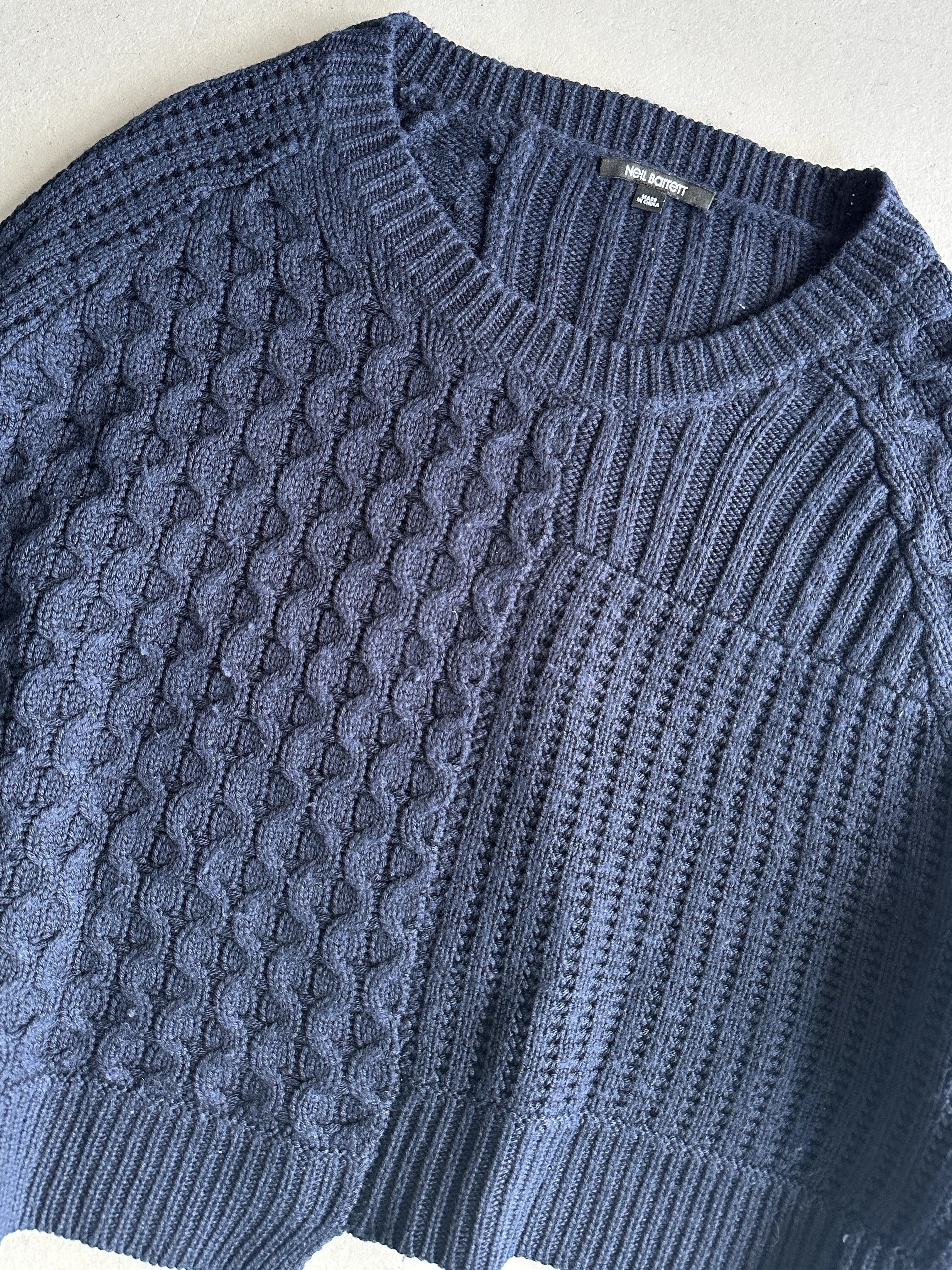 NEIL BARRETT - 2000s BOXY FIT DECONSTRUCTED CHUNKY KNIT JUMPER