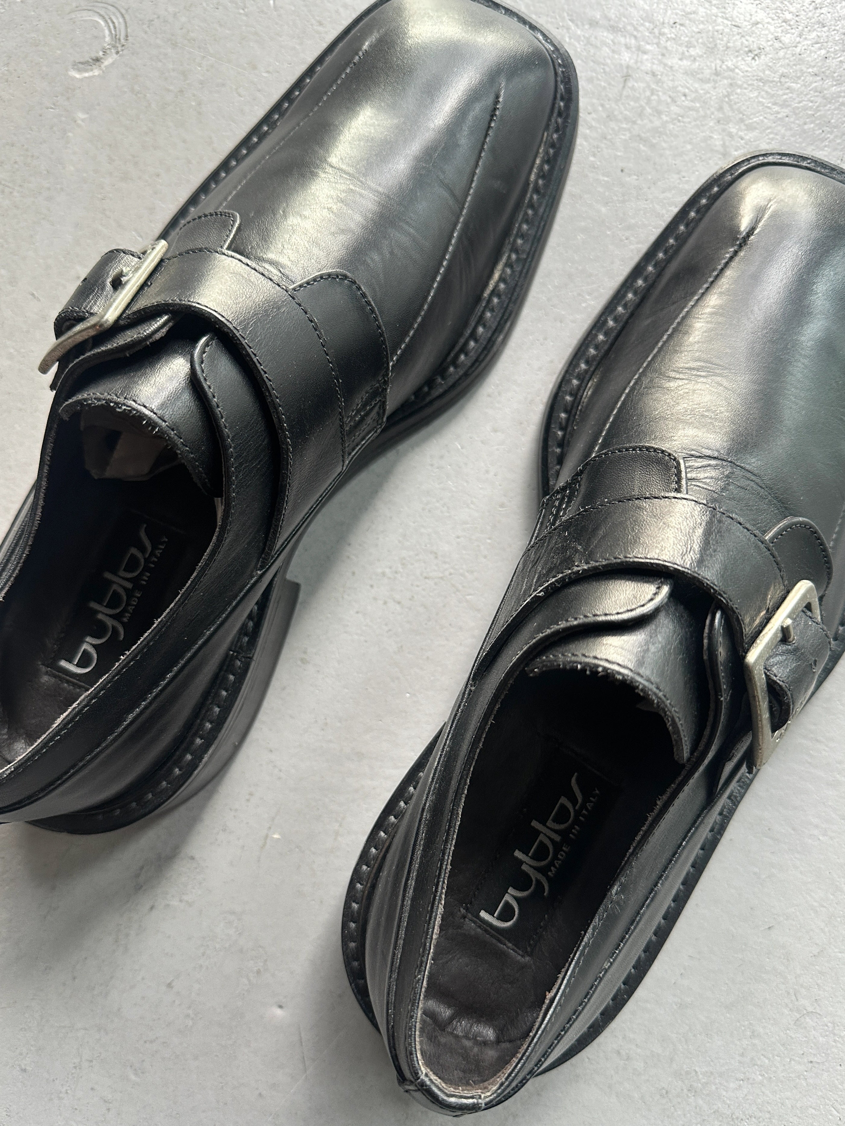BYBLOS - 1980s MONK LEATHER SHOES