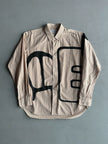 COMME DES GARÇONS SHIRT - F/W 2013 MICRO CHECK PATTERN SHIRT WITH OVERSIZED GRAPHIC AT FRONT