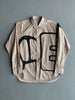 COMME DES GARÇONS SHIRT - F/W 2013 MICRO CHECK PATTERN SHIRT WITH OVERSIZED GRAPHIC AT FRONT