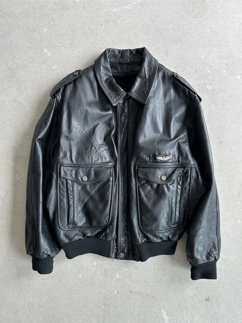 1970s LEATHER AVIATOR BOMBER JACKET