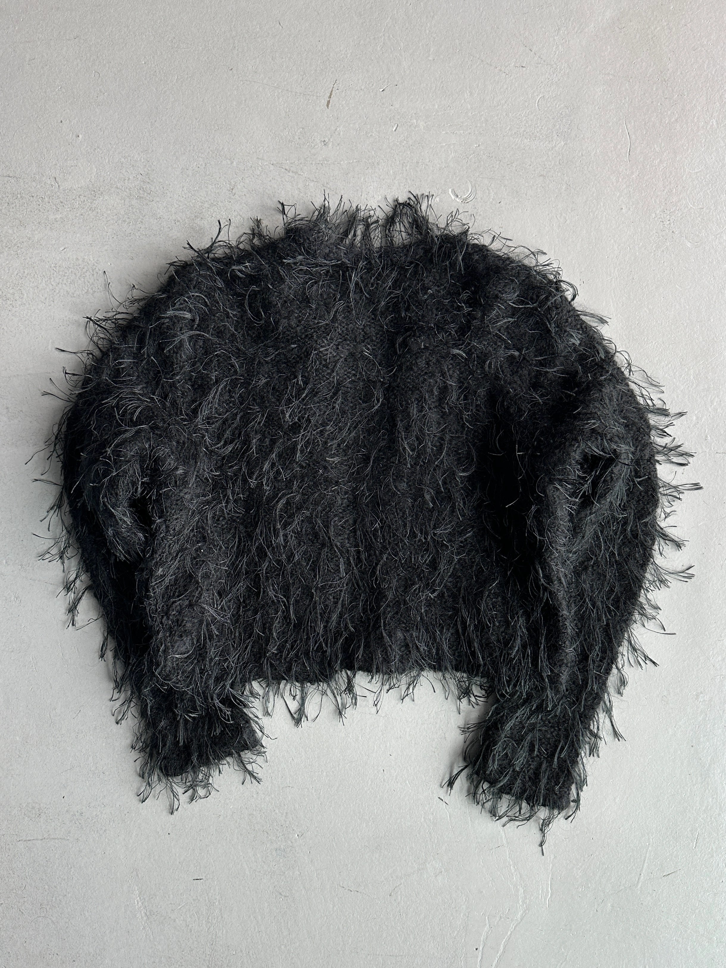 HISAKO TAKENAKA - 2000s HANDMADE KNIT OPEN FRONT CARDIGAN
