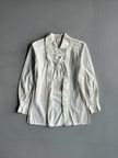 ESCADA - 1980s EMBROIDERED PLEATED BLOUSE