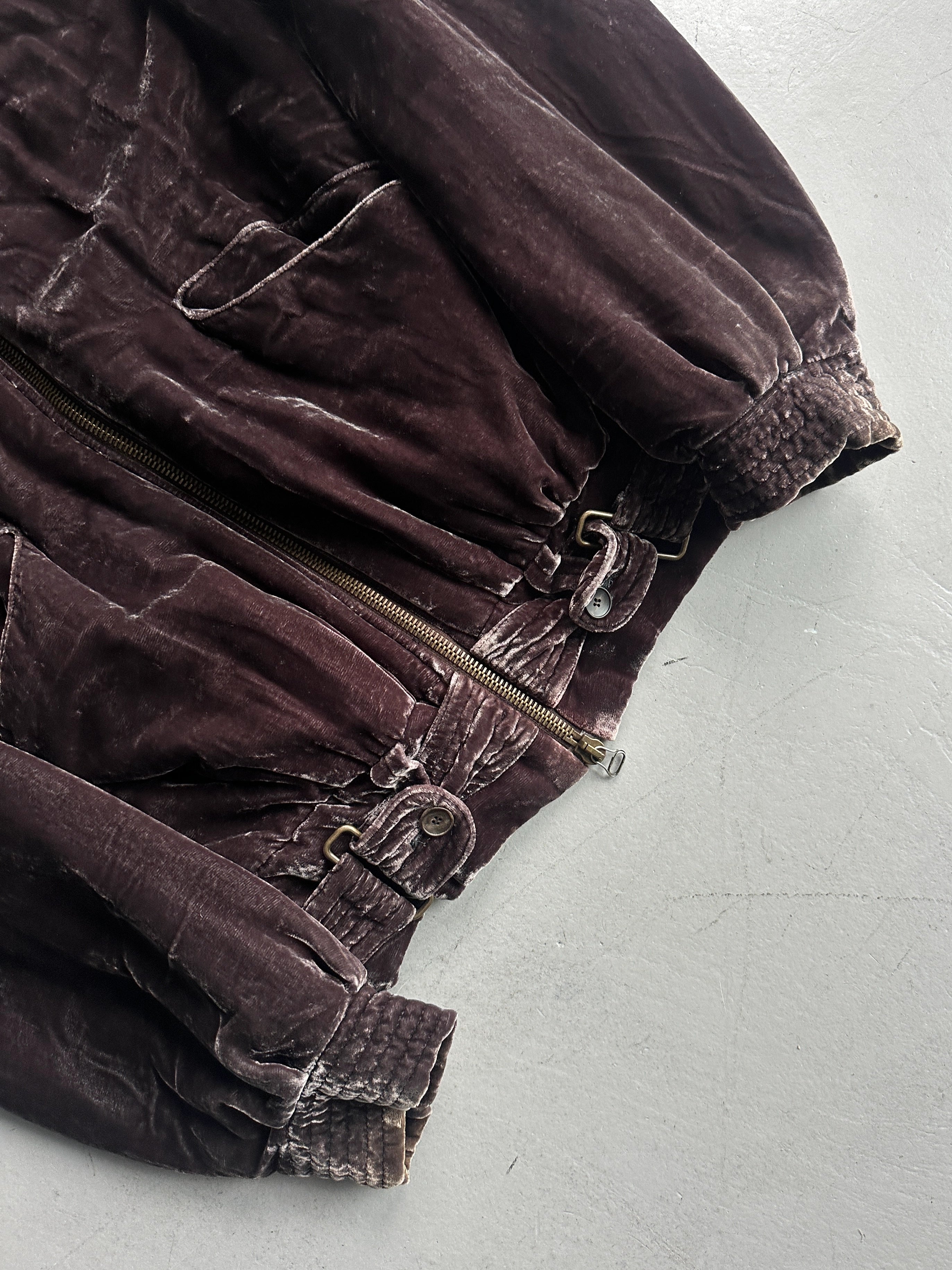 ANTONIO MARRAS - early 2000s VELVET FUNNEL NECK BOMBER JACKET