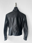 GIANFRANCO FERRÉ - early 2000s SOFT LEATHER CROP FIT JACKET WITH FUNNEL NECK