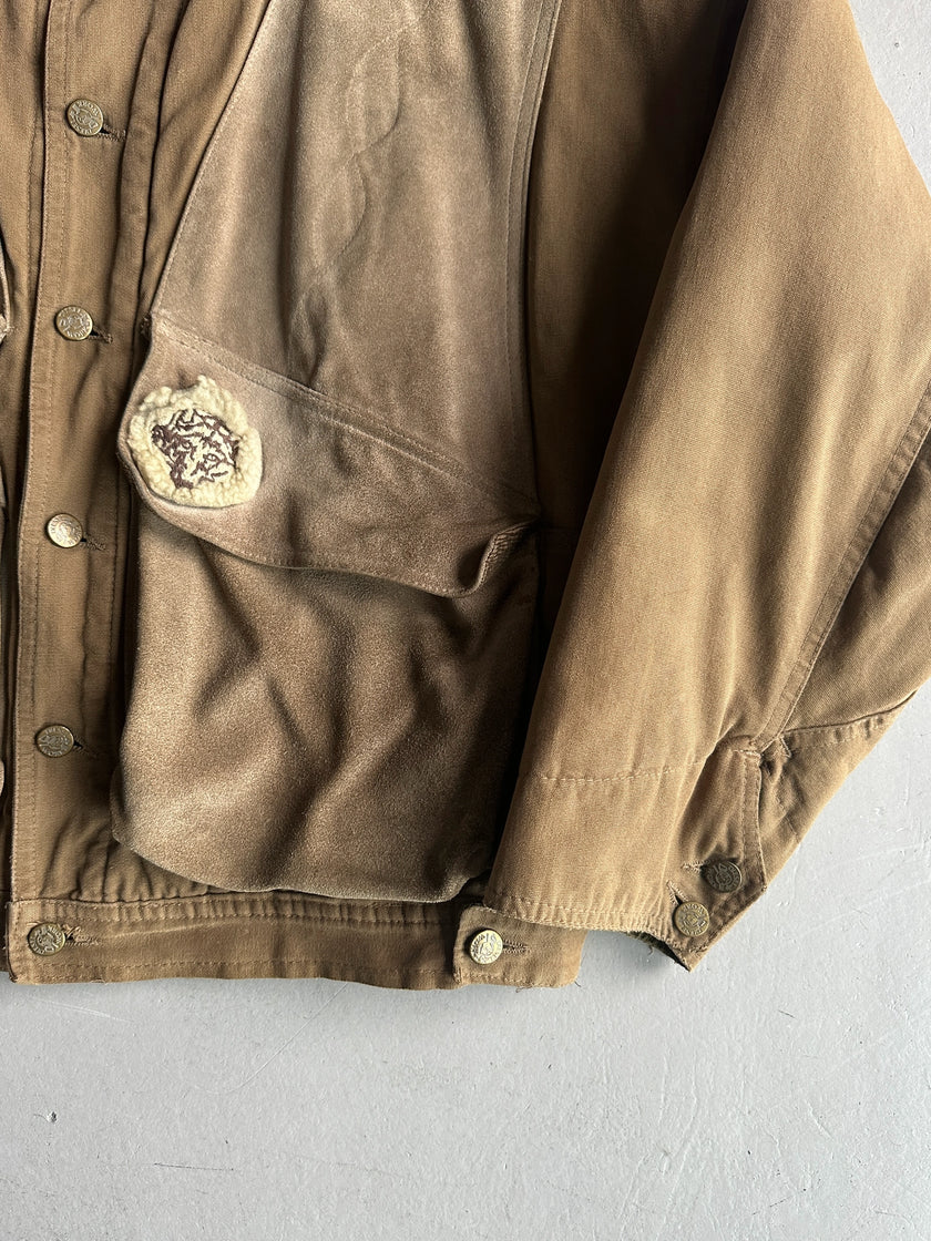 DIESEL - 1980s BOMBER JACKET WITH LAYERED SUEDE PANEL FRONT