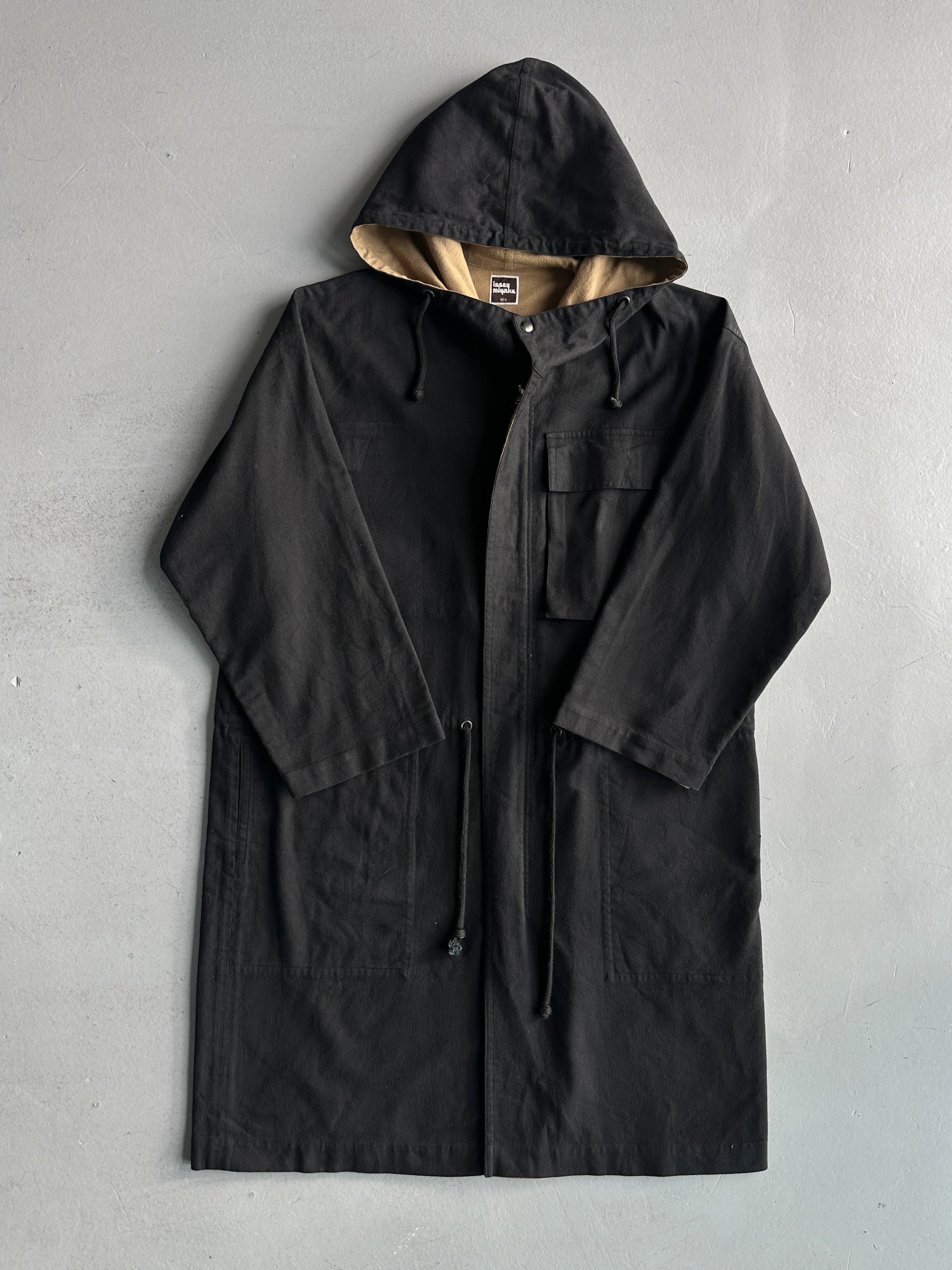 ISSEY MIYAKE - late 1970s REVERSIBLE HOODED PARKA COAT
