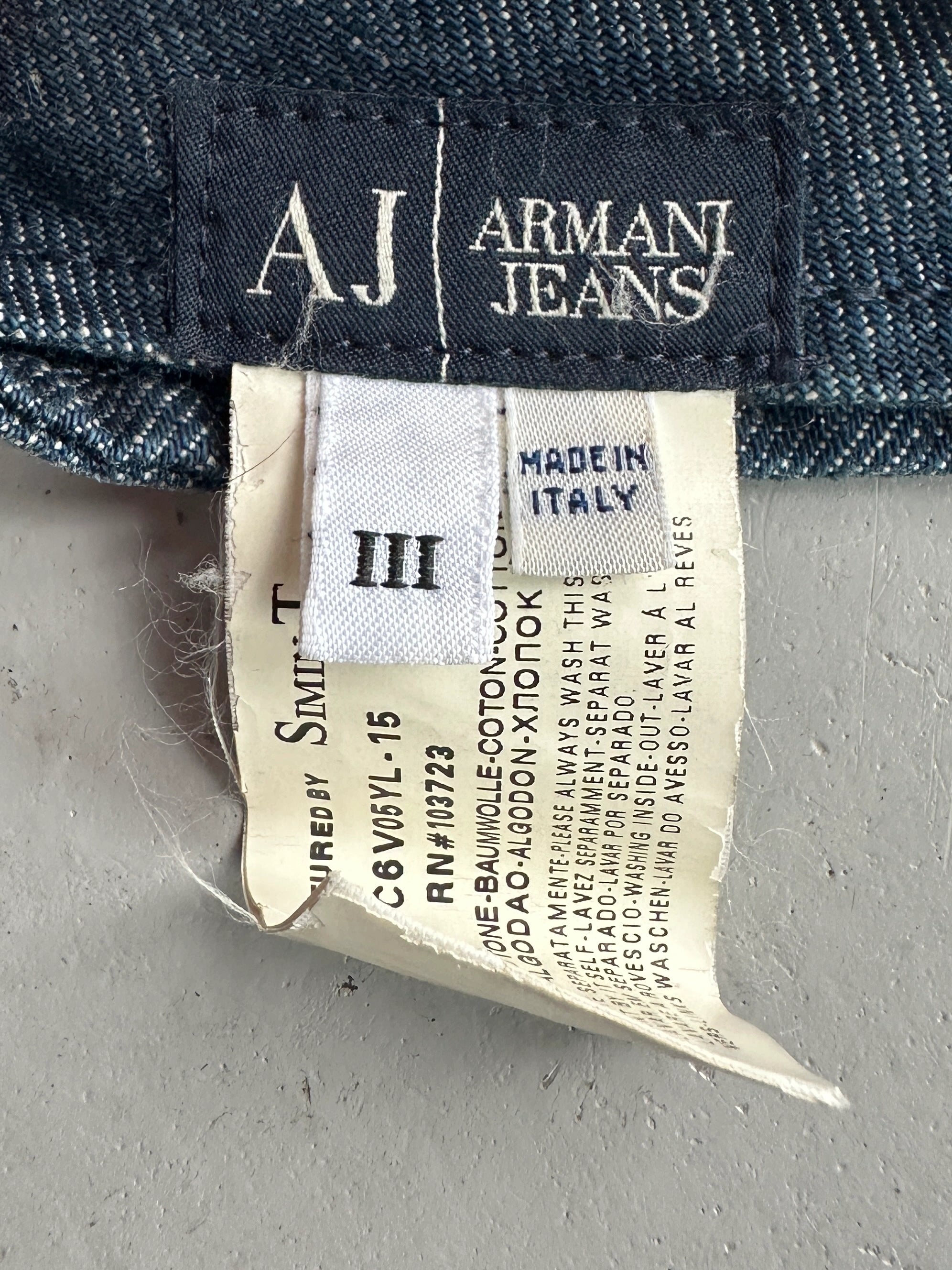ARMANI JEANS- 1990s 2 IN 1 VISOR DENIM HAT