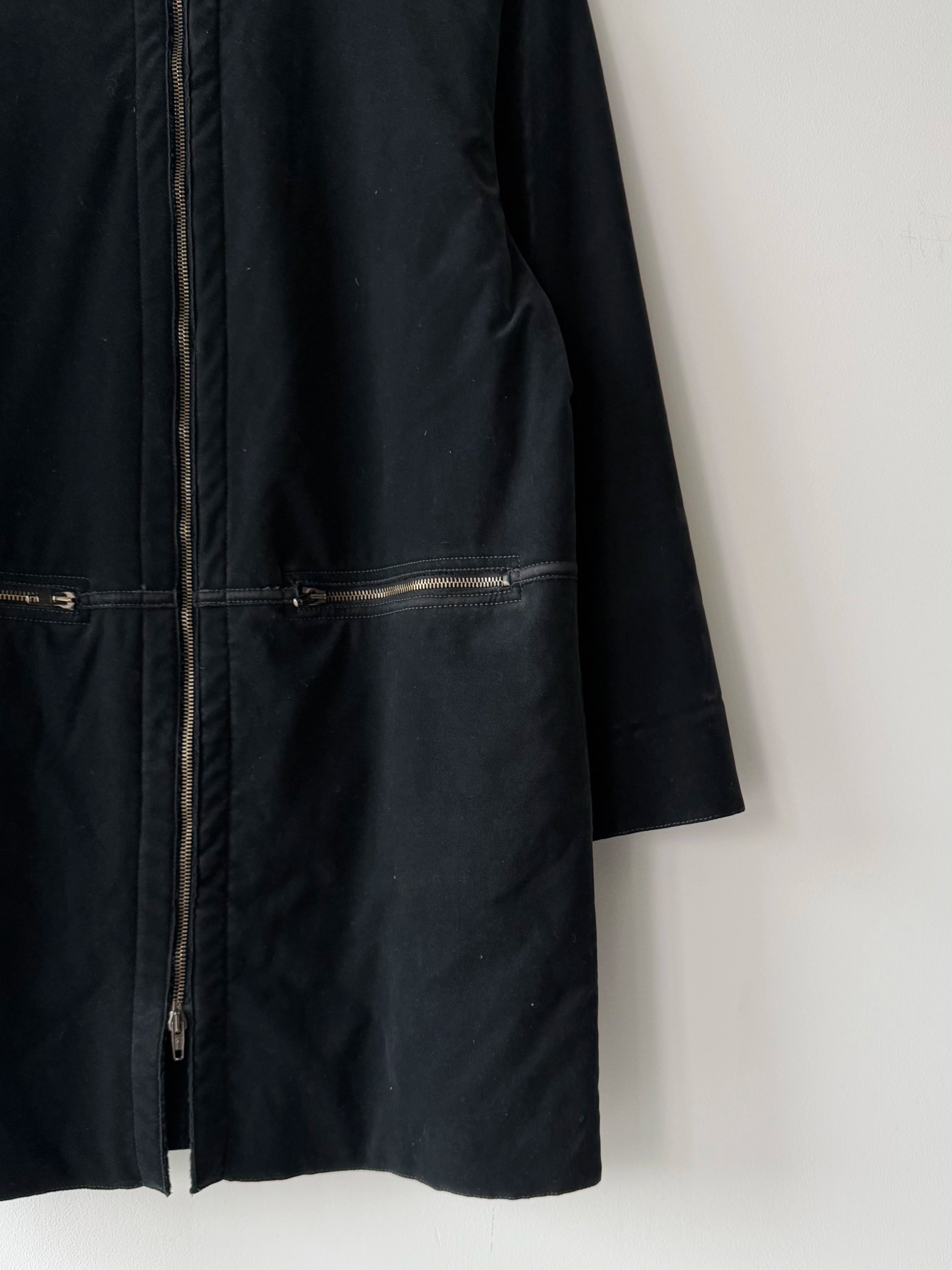 ARMANI JEANS - 1990s FUNNEL NECK ZIPPED VELVETY JACKET