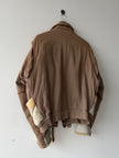ITALIAN LABEL 1980s LAYERED JACKET WITH LEATHER FRONT AND SHEARLING POCKET AND CUFFS
