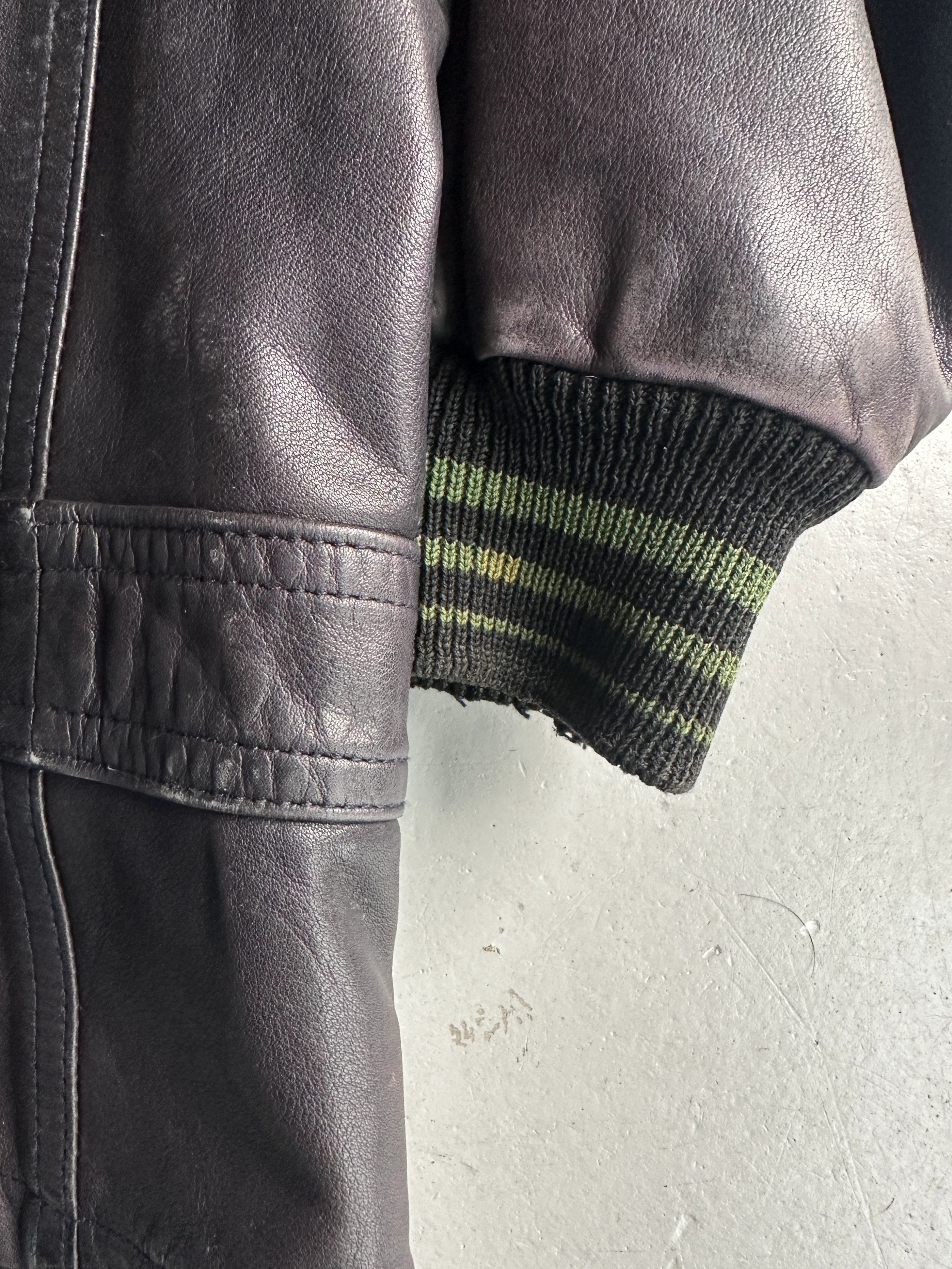 MARITHÉ + FRANÇOIS GIRBAUD X COMPAGNIE DES MONTAGNES & DES FORETS - 1980s LAYERED FRONT LEATHER JACKET