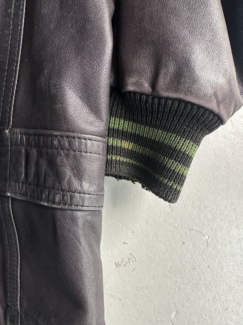 MARITHÉ + FRANÇOIS GIRBAUD X COMPAGNIE DES MONTAGNES & DES FORETS - 1980s LAYERED FRONT LEATHER JACKET