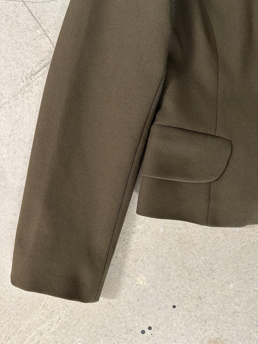 1990s SLIM FIT BLAZER WITH FAUX FUR DETAIL