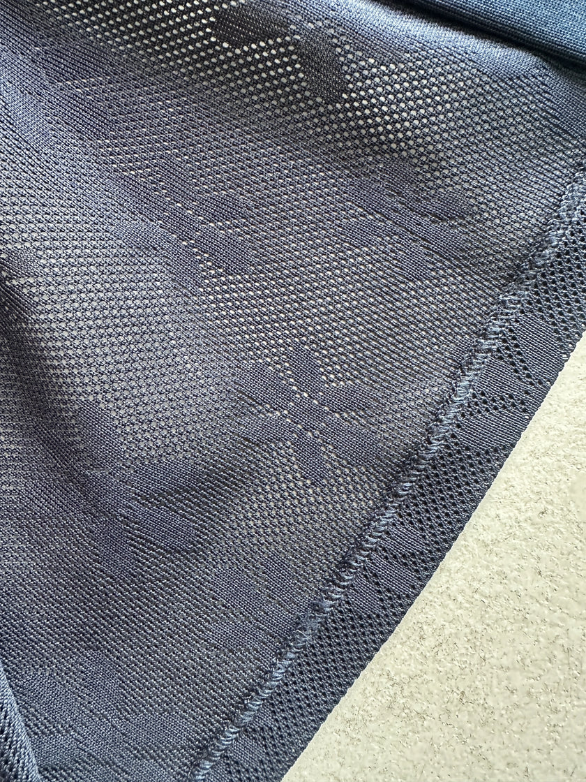 2000s FLORAL PATTERN MESH HALF SLEEVE BUTTONED SHIRT