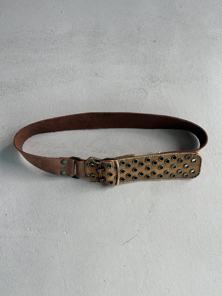 DIESEL - early 2000s LEATHER AND CANVAS BELT