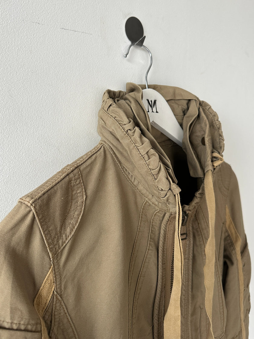 MARITHÉ + FRANÇOIS GIRBAUD - 2000s COTTON PARKA WOTH BONDAGE DETAILS