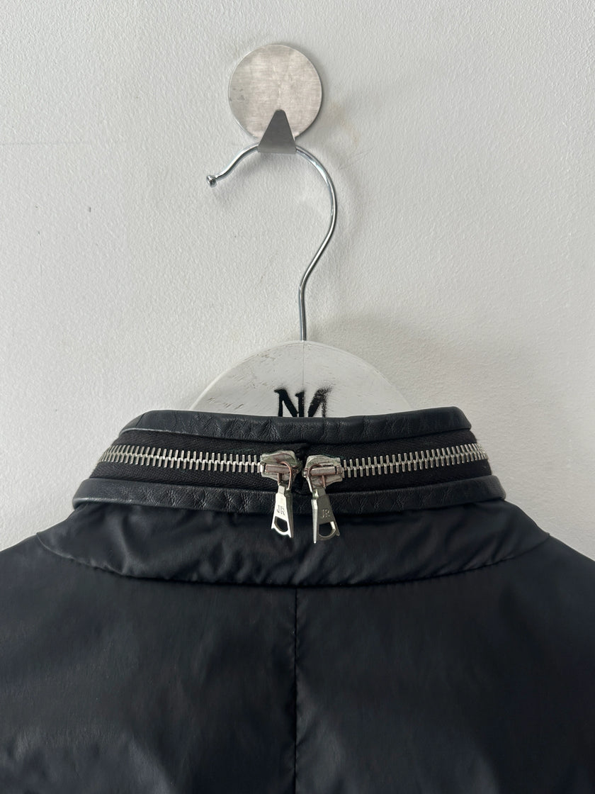 JOHN RICHMOND - early 2000s NYLON JACKET WITH TRIPLE ZIP AT COLLAR