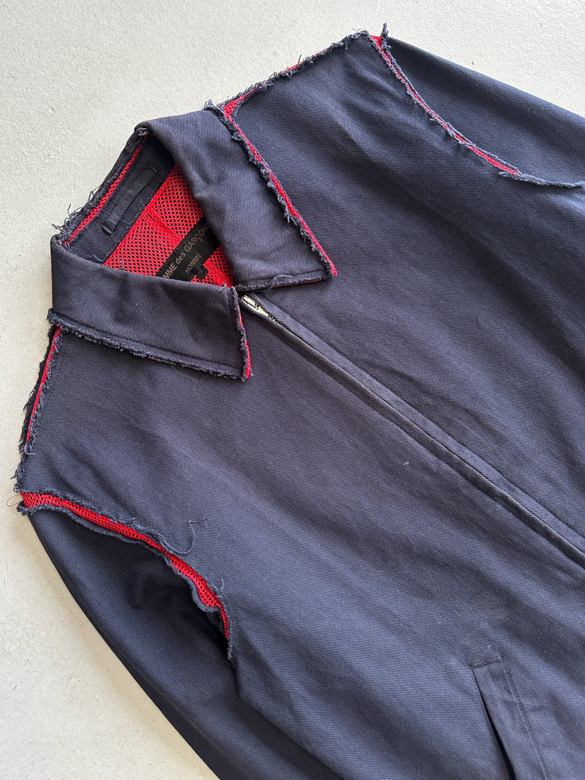 COMME DES GARÇONS - S/S 2003 MESH DETAIL ZIPPED JACKET