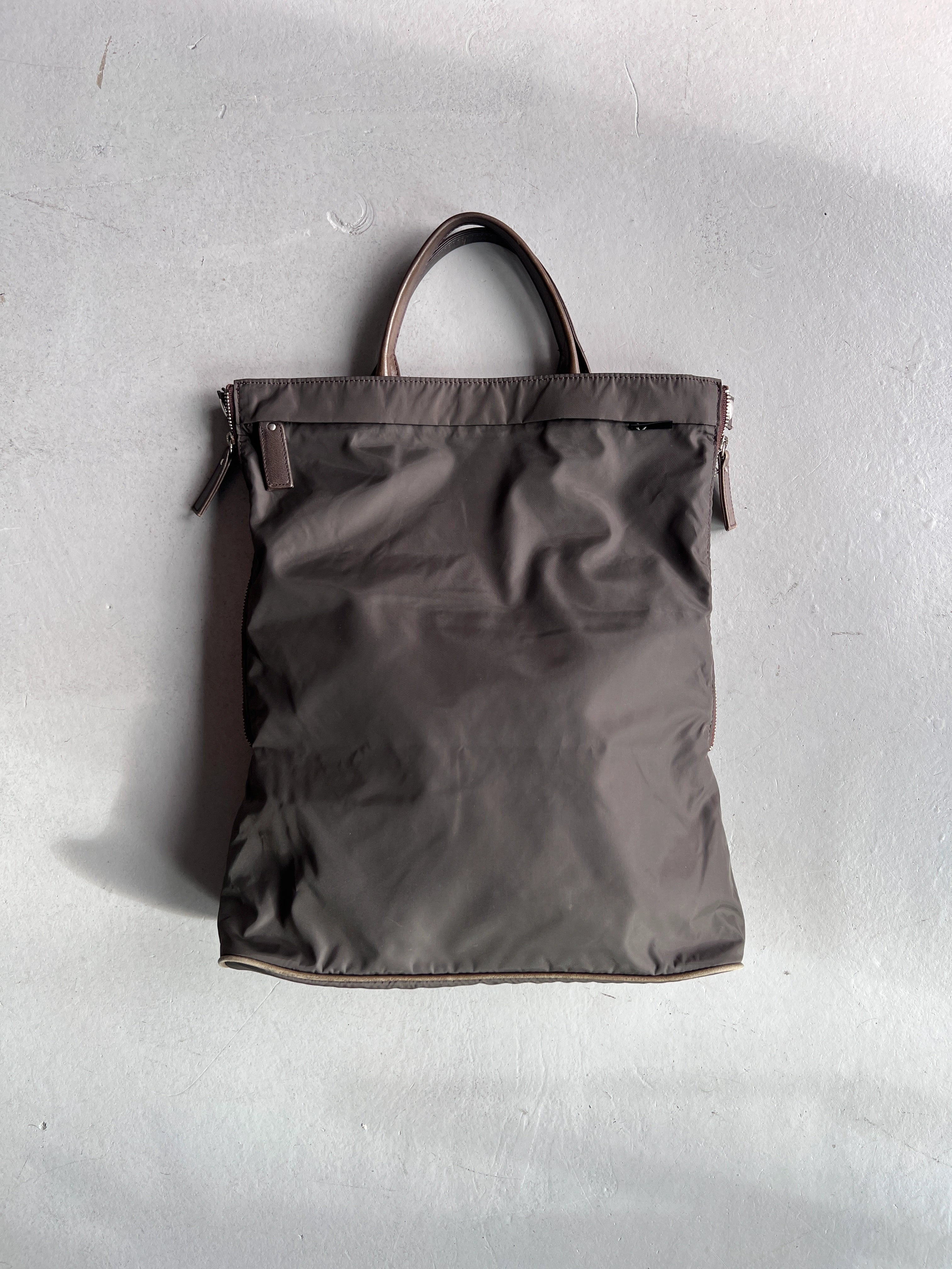 YOHJI YAMAMOTO Y'SACCS - 1990s 2 IN 1 LEATHER AND NYLON BAG