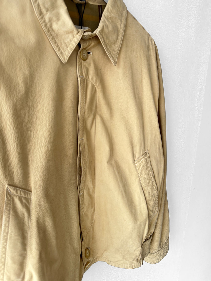ITALIAN LABEL 1990s LEATHER BLOUSON JACKET