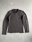 ARMANI JEANS - 1990s V NECK KNITTED LONG SLEEVE TOP