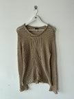 ARMANI JEANS - 2000s OPEN WEAVE KNIT LONG SLEEVE TOP