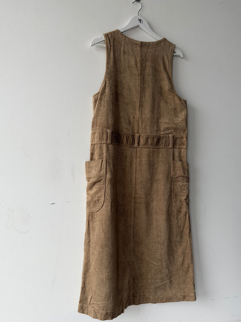 ISSEY MIYAKE HAI - 1980s MAXI DUNGAREE DRESS WITH OVERSIZED POCKETS