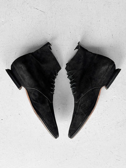 CLAUDE MONTANA X STEPHANE KÉLIAN - 1980s ARCHITECTURAL LACE UP SHOES