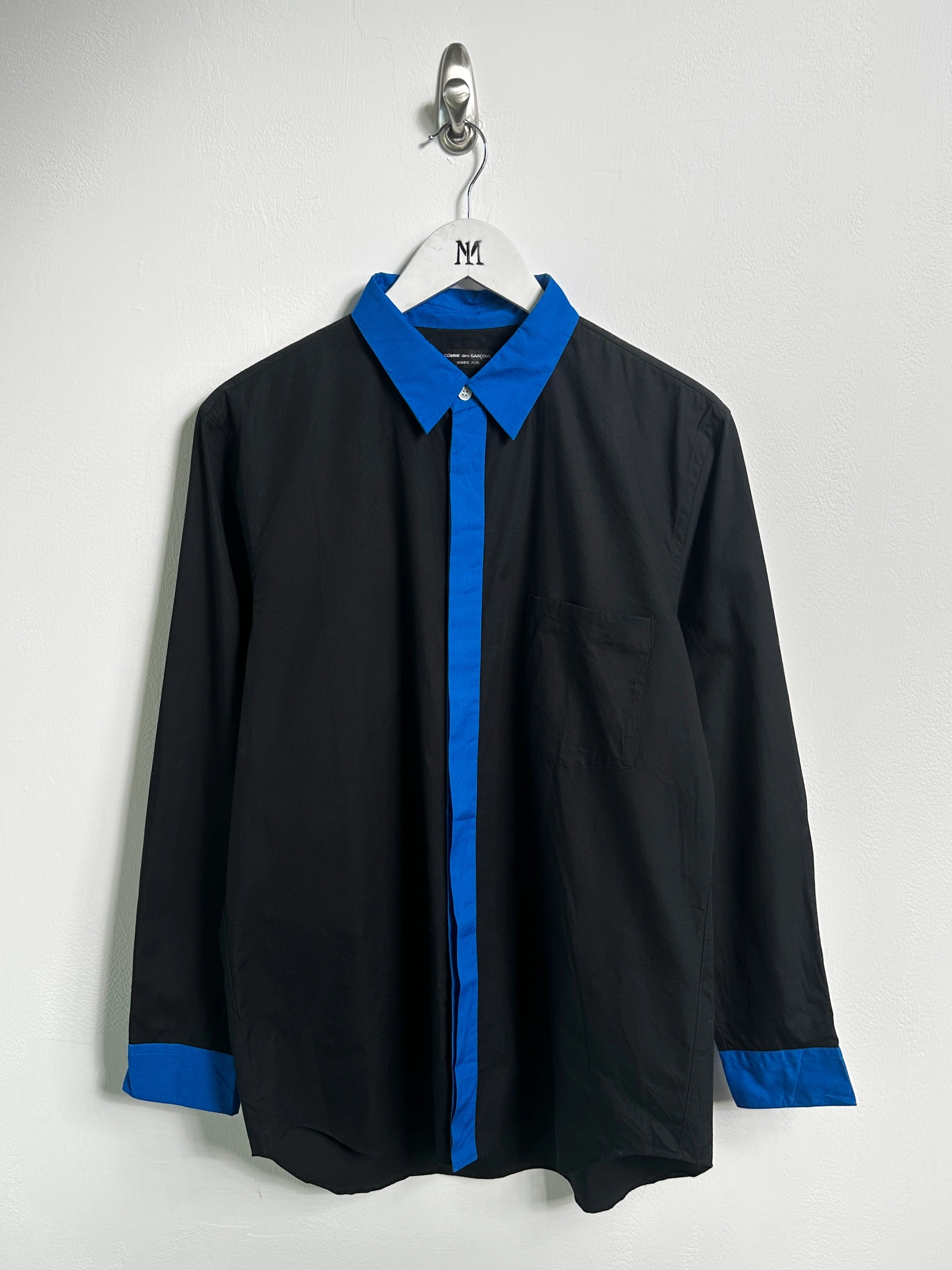COMME DES GARÇONS - S/S 2001 LONG SLEEVE SHIRT WITH CONTRASTING FRONT PLACKET AND COLLAR