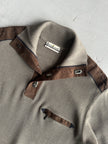 1990s KNIT PULLOVER WITH SUEDE DETAILS