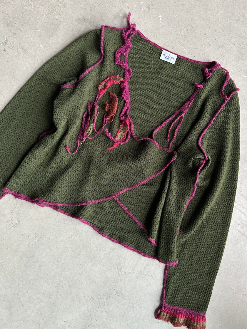 TRUSSARDI -  2000s CROSSOVER KNIT TOP