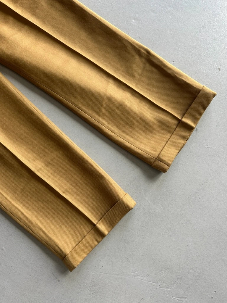 1990s FRONT PLEATS TAILORED TROUSERS WITH TURN UP HEMS